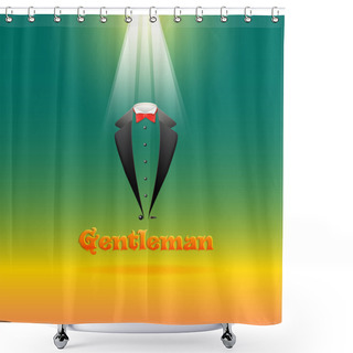 Personality  Suit Icon Vector Illustration Shower Curtains