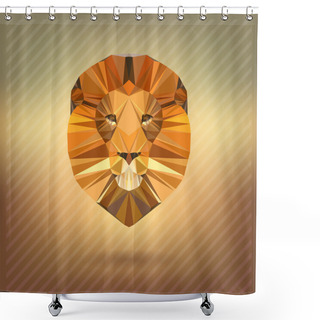Personality  Lion In The Style Of Origami Shower Curtains