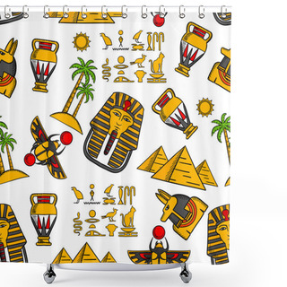 Personality  Seamless Pattern Of Ancient Egyptian Ornaments Shower Curtains