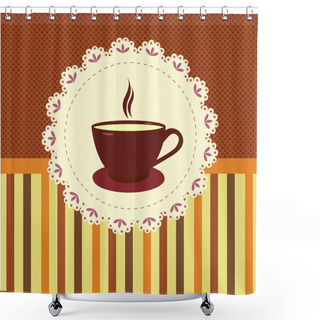 Personality  Cup Of Tea Background. Vector Illustration Shower Curtains