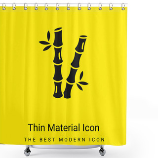 Personality  Bamboo Minimal Bright Yellow Material Icon Shower Curtains