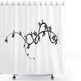 Personality  Element On White Background Wild Rose With Thorns. Vector Image Stock Shower Curtains