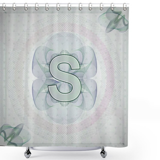 Personality  Letter S In Guilloche Ornate Style Shower Curtains
