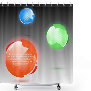 Personality  Set Of Colorful Balls, Vector Shower Curtains