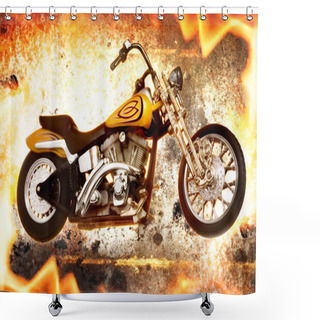 Personality  Bike On Fire Shower Curtains