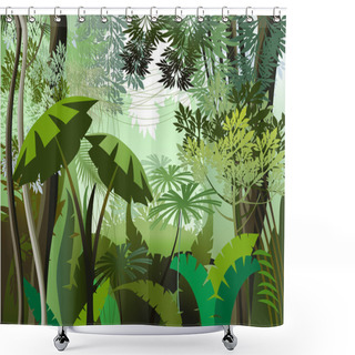 Personality  Overgrown Plants In The Jungle Shower Curtains