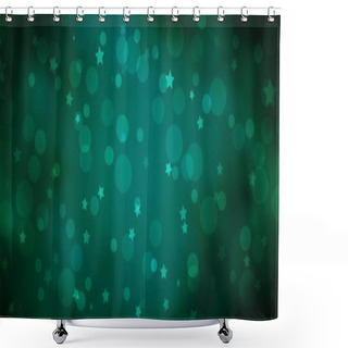 Personality  Dark Green Vector Background With Circles, Stars. Shower Curtains
