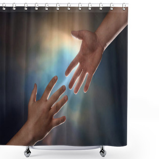 Personality  Helping Hand Shower Curtains
