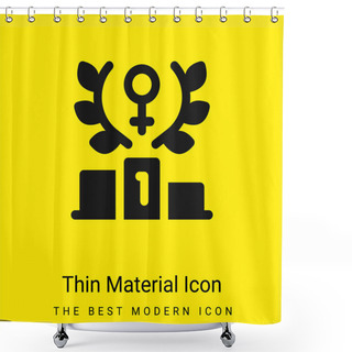 Personality  Achievement Minimal Bright Yellow Material Icon Shower Curtains