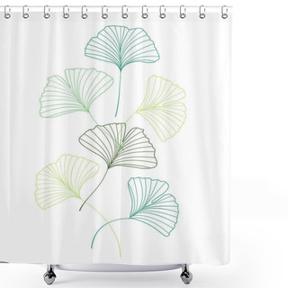 Personality  Ginkgo Biloba Leaves Shower Curtains