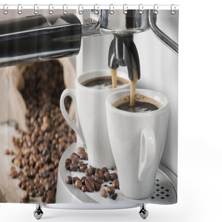 Personality  Coffee Machine Shower Curtains