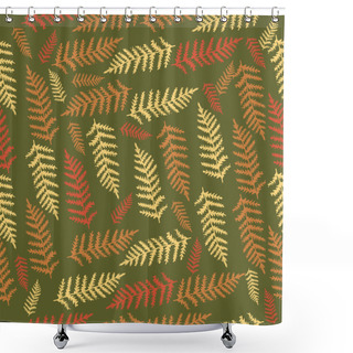 Personality  Vector Background With Leaves. Shower Curtains