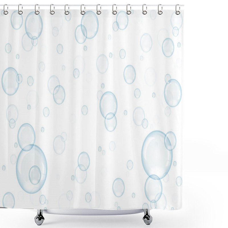 Personality  Blue Falling Bubbles Shower Curtains