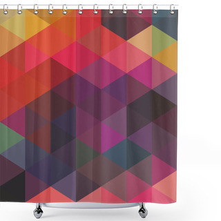 Personality  Triangles Pattern Of Geometric Shapes. Colorful Mosaic Backdrop. Shower Curtains