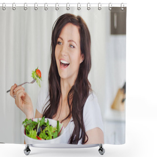 Personality  I Love To Eat Healthy Salad Shower Curtains
