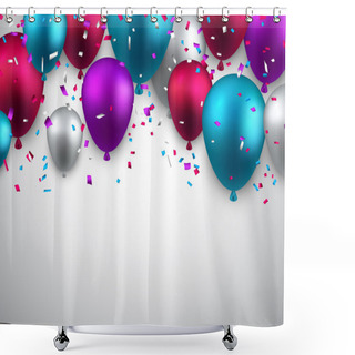 Personality  Celebrate Background With Balloons. Shower Curtains