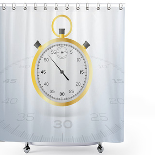 Personality  Vector Design Of Stopwatch.  Shower Curtains