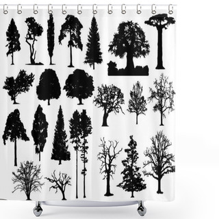 Personality  Trees Silhouette 002 Shower Curtains