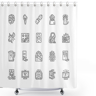 Personality  Simple Modern Set Of Appliances Icons. Premium Symbol Collection. Vector Illustration. Line Pictogram Pack. Shower Curtains