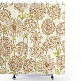 Personality  Floral Seamless Pattern Shower Curtains