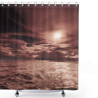Personality  Beautiful Sunset On The Ocean Sea Shower Curtains