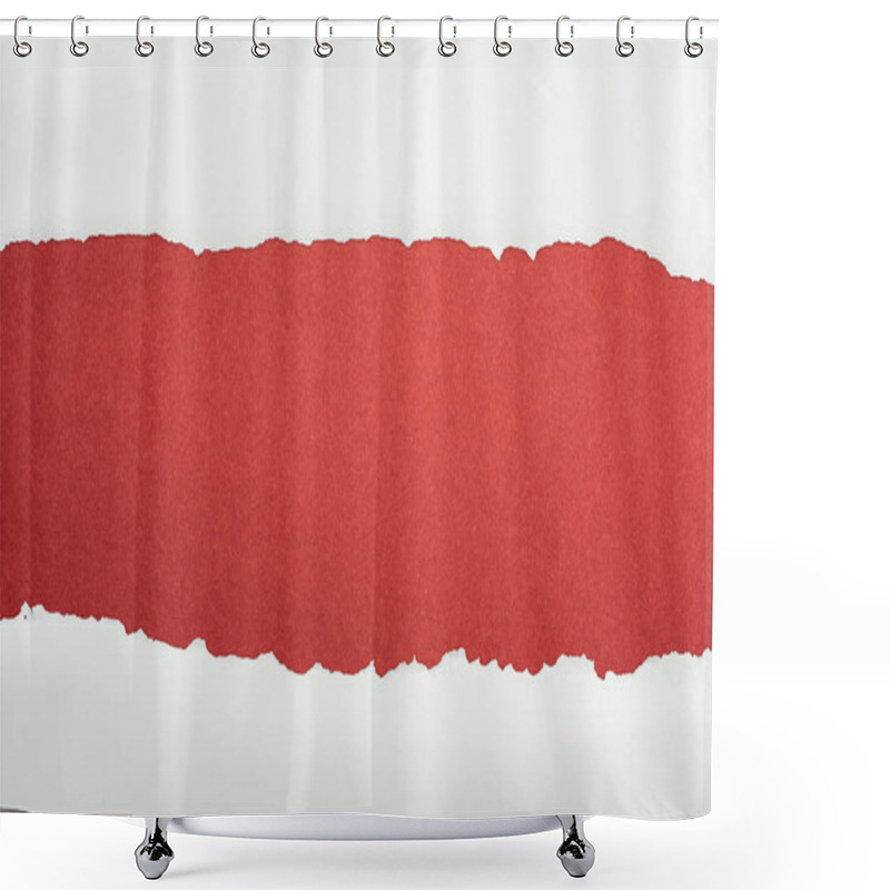 Personality  Ragged White Textured Paper With Copy Space On Burgundy Background  Shower Curtains