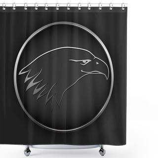 Personality  Vector Button With Eagle. Shower Curtains