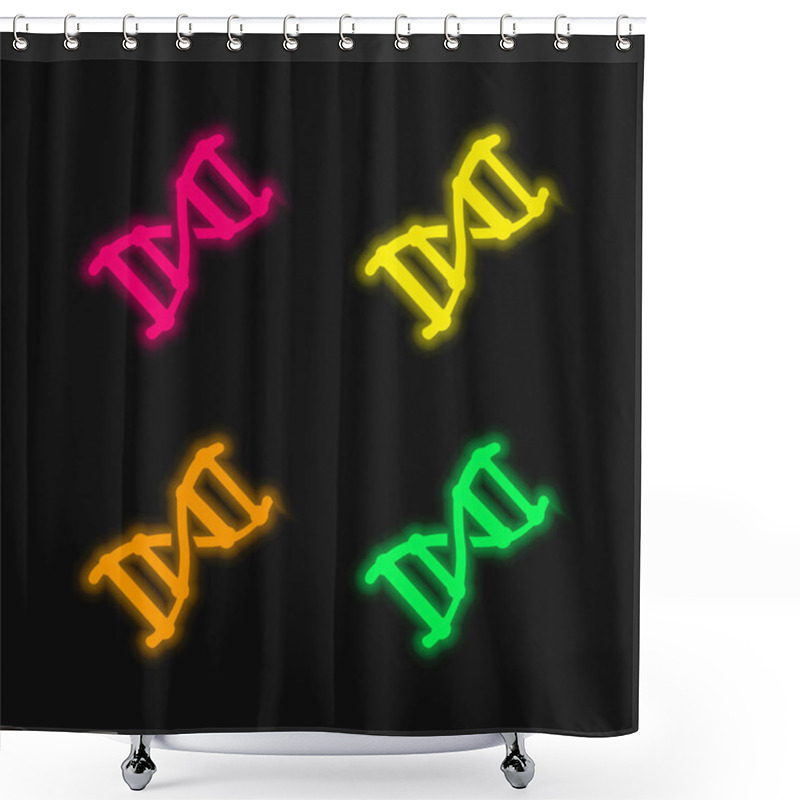 Personality  Biotech Four Color Glowing Neon Vector Icon Shower Curtains