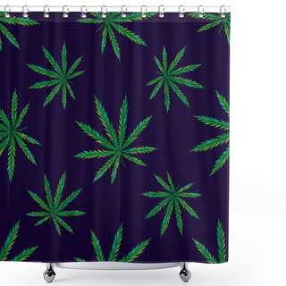 Personality  Marijuana Leaves Seamless Pattern Shower Curtains