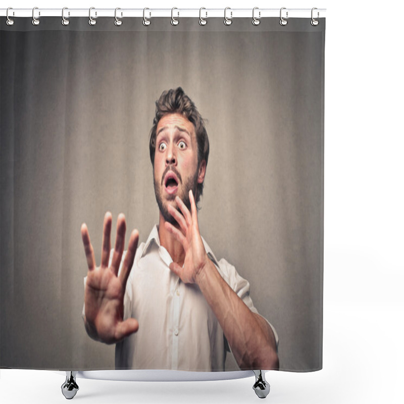 Personality  scared man shower curtains