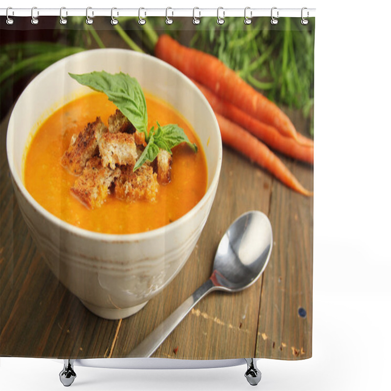 Personality  Carrot soup shower curtains