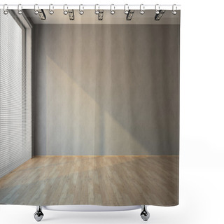 Personality  Empty Room With Parquet Floor Shower Curtains