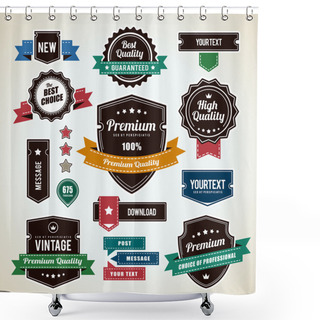 Personality  Set Of Vintage Badges Shower Curtains