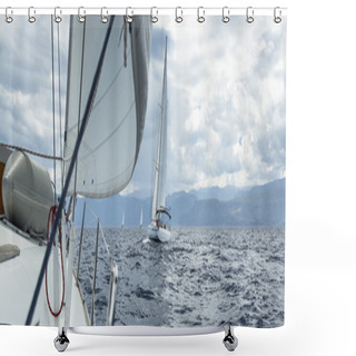 Personality  Sailboats Sailing In Regatta Shower Curtains