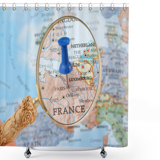Personality  Paris Map Tack Shower Curtains