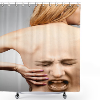 Personality  Back Pain Concept Shower Curtains