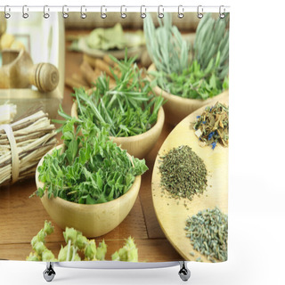 Personality  Herbs And Spices Shower Curtains