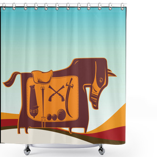 Personality  Ukrainian Ethnical Horse Shower Curtains