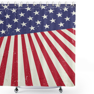 Personality  Grunge United States Of America Flag.  Shower Curtains
