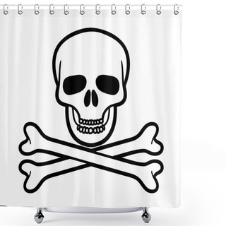 Personality  Skull And Crossbones Over White Shower Curtains