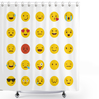 Personality  Emoji Icon Set Design Vector Shower Curtains