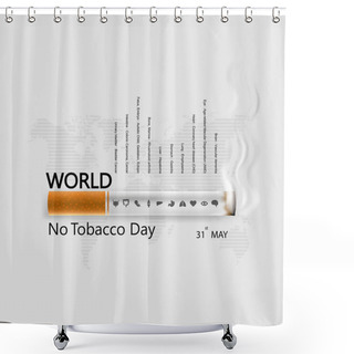 Personality  World No Tobacco Day Infographic Background Design.World No Smoking Day Typographical Design Elements.May 31st World No Tobacco Day.No Smoking Day Awareness Idea Campaign.Vector Illustration Shower Curtains