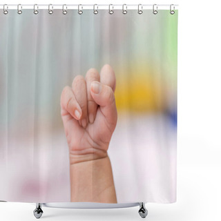 Personality  Stranglehold Of New Born Baby Hand Shower Curtains