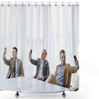Personality  Selfie Addiction Ego Business Men Narcissism Photo Shower Curtains