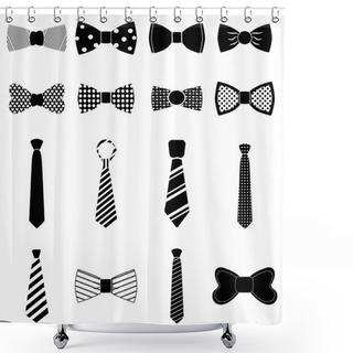 Personality  Bow Tie Icons Set Shower Curtains