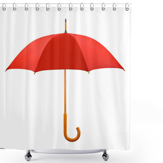 Personality  Opened Red Umbrella Shower Curtains