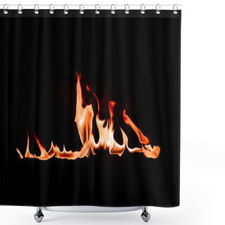 Personality  Close Up View Of Burning Flame On Black Backdrop Shower Curtains