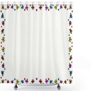 Personality  Doodle Butterfly Page Decoration Shower Curtains