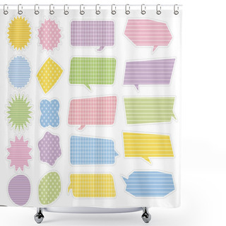 Personality  Colorful Speach Bubbles, Markup Balloons With Pattern, Stripes, Check, Plaid, Polka Dots Shower Curtains