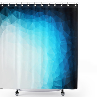 Personality  Blue Polygonal Mosaic Background, Creative Design Templates Shower Curtains